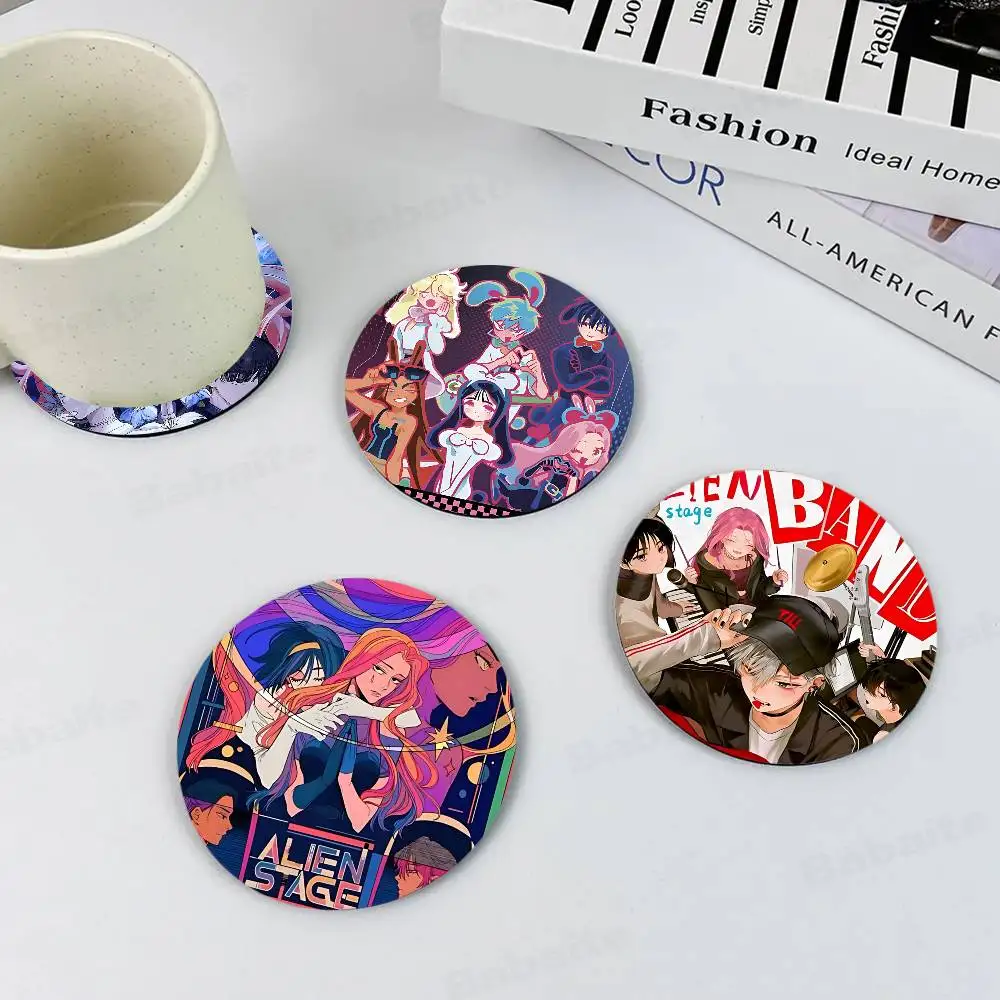 Alien Stage Anime Ivan Till Anime pattern art wooden anti-slip coasters, suitable for decoration of living room kitchenware