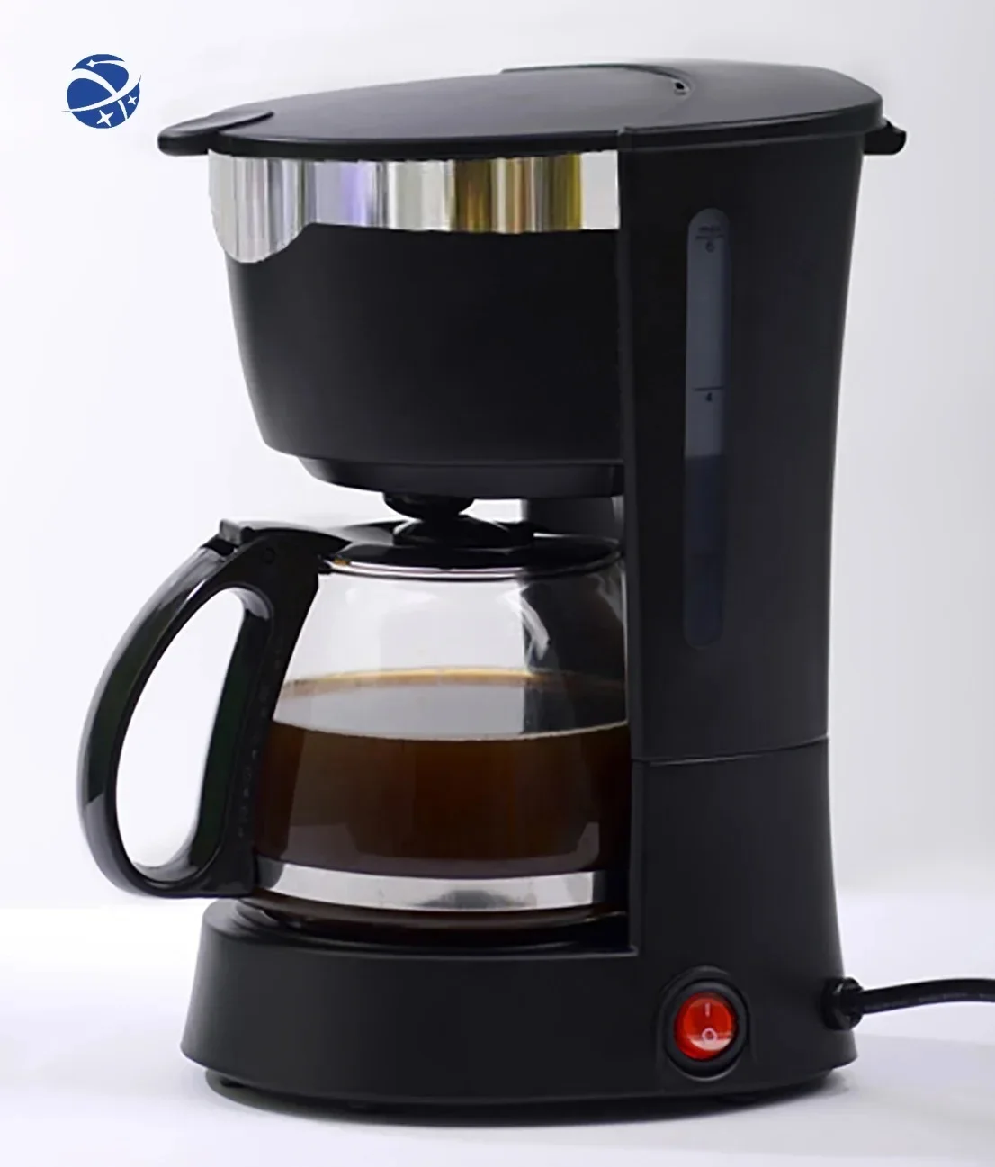 YUNYI American hotel 4-6 cups 0.6L 650W automatic drip coffee makers black color drip coffee machine