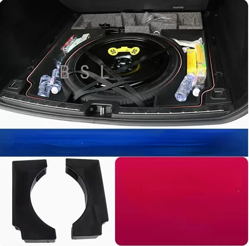 

for Volvo xc60 2018 2019 trunk storage box xc60 spare tire storage box ABS material / flocking car accessories