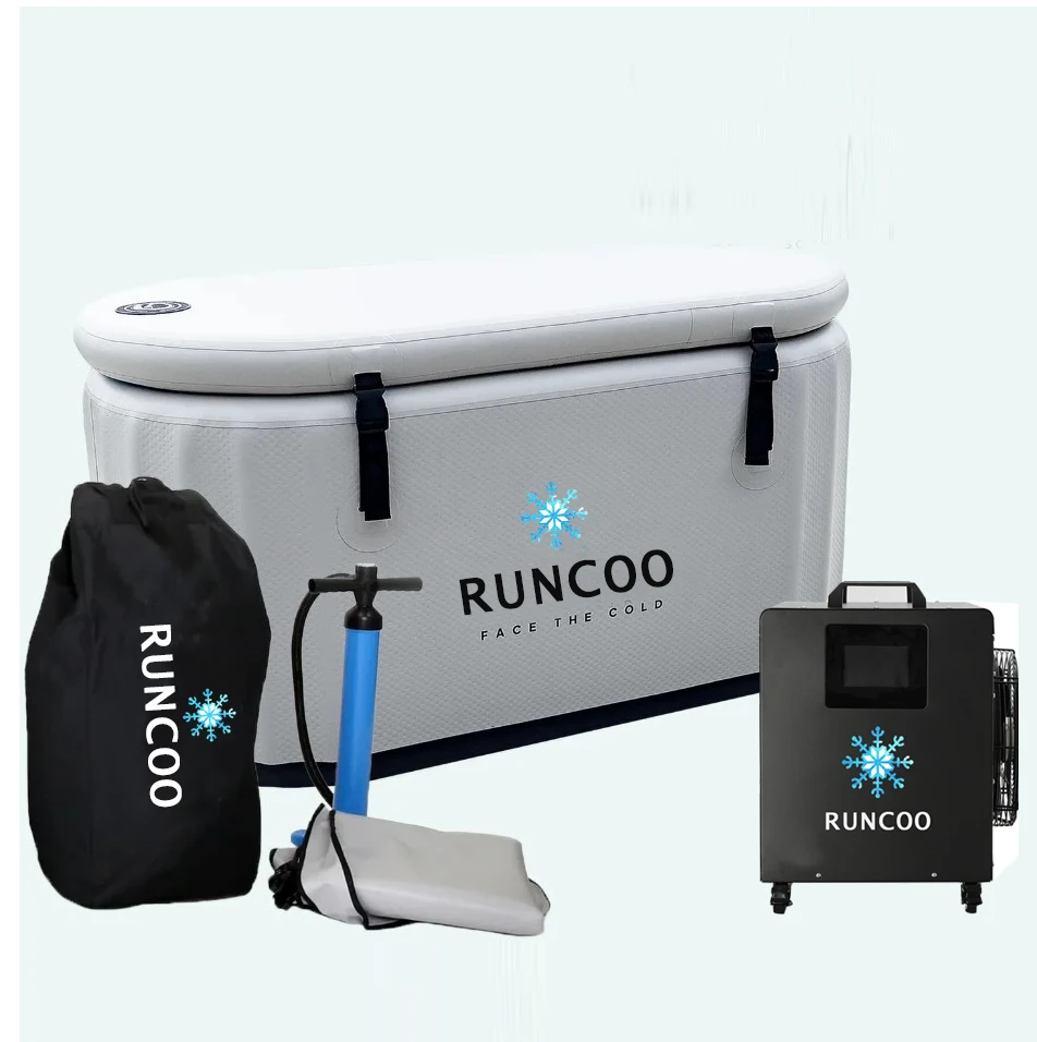 

Inflatable bathtub with ice bath tube and chiller