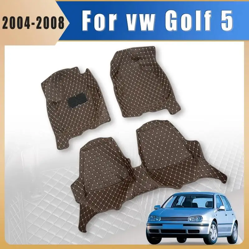 

Car Floor Mat For Volkswagen vw Golf 5 MK5 2004 2005 2006 2007 2008 Leather Car Foot Carpet Auto Interior Accessories