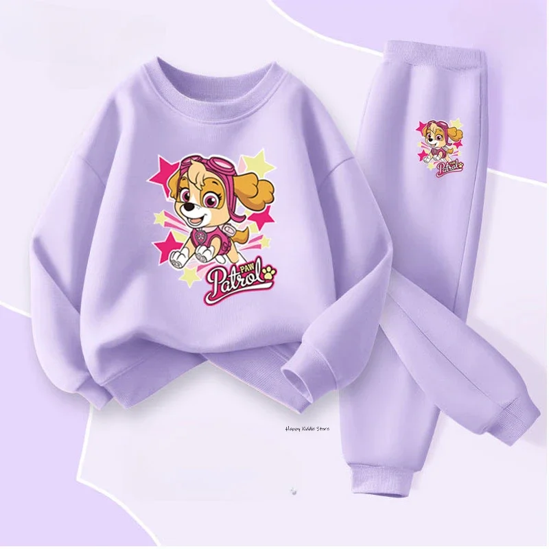 PAW Patrol Frühling Herbst Baby Mädchen Hoodies Sets Atmungsaktiver Sportpullover und Hose für Kinder Zweiteiliger Anzug Kinder-Sweatanzug – Detail 2
