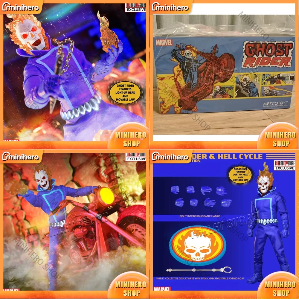 

Оригинальная коллекционная фигурка Mezco TOYZ Ghost Rider в масштабе 1/12, модель супергероя из аниме, статуэтка, подарок для взрослых и детей