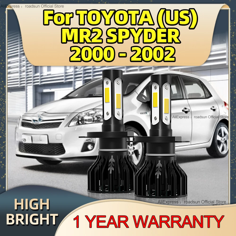 

High Bright 4Side Chip Led Car Headlight H4 180W 6000K White Auto Light Bulbs For TOYOTA (US) MR2 SPYDER 2000 2001 2002