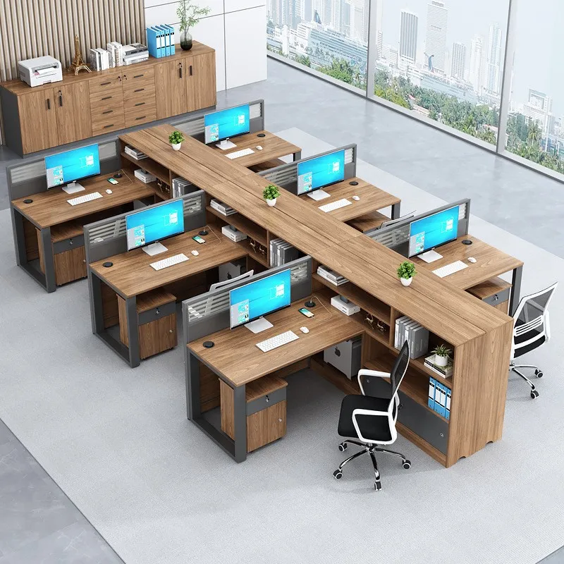 Financial desk staff desk and chair combination: company minimalist staff desk