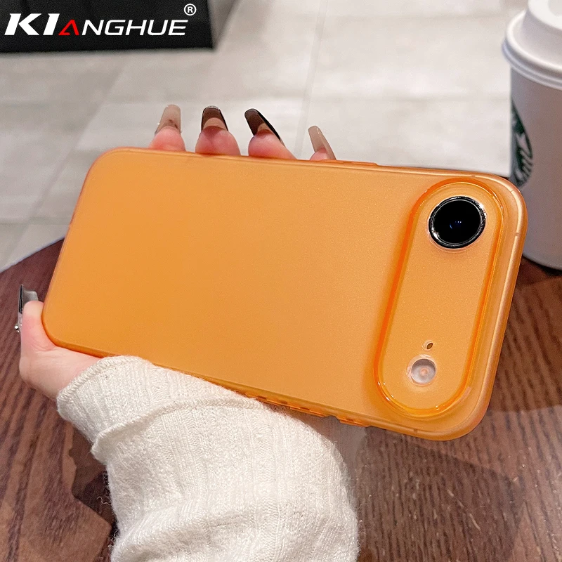 Ультратонкий матовый мягкий силиконовый чехол 0,45 мм для iPhone Air 17 16 15 14 Pro Max Plus 16E ярких цветов, полупрозрачный тонкий прозрачный корпус