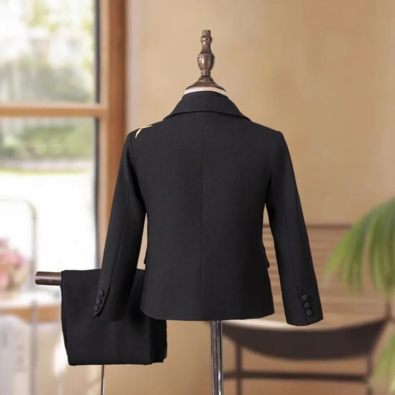 Neue Jungen Anzug Set Hochzeit Geburtstag Party Host Klavier Leistung Kostüm Smoking Jungen Blazer Sets A4777 Vestidos – Detail 4