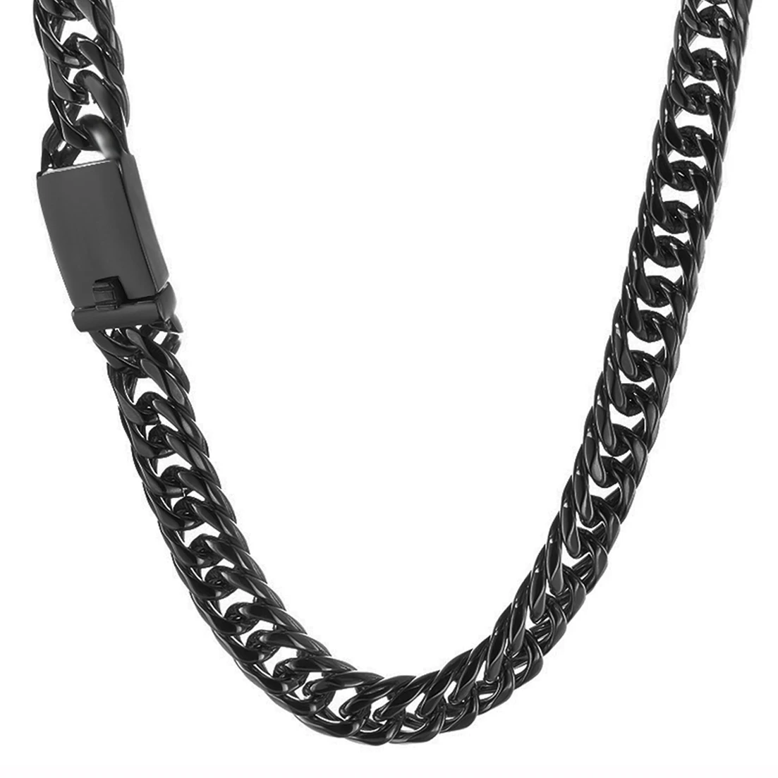 Heavy Polished 13mm/16mm Wide Black Color Curb Chain 316L Stainless Steel Cuban Link Necklace for Christmas Gift