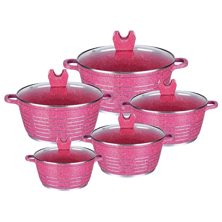 Cooklover Classic Stock Cooking Pot Set High Quality Green Aluminum Ceramic Sauce Pots Sustainable Metal Home Cooking Utensils