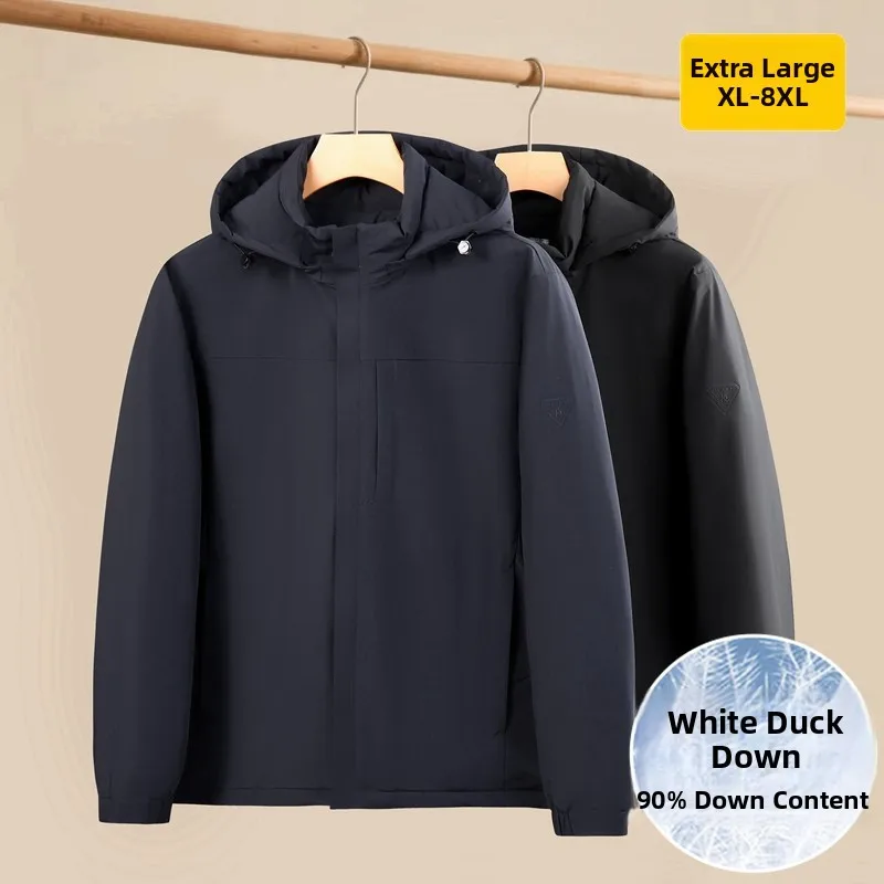 

Мужское зимнее пуховое пальто больших размеров: повседневное, универсальное, теплое, ветрозащитное, модное, городское, из полиэфирного волокна, длинное