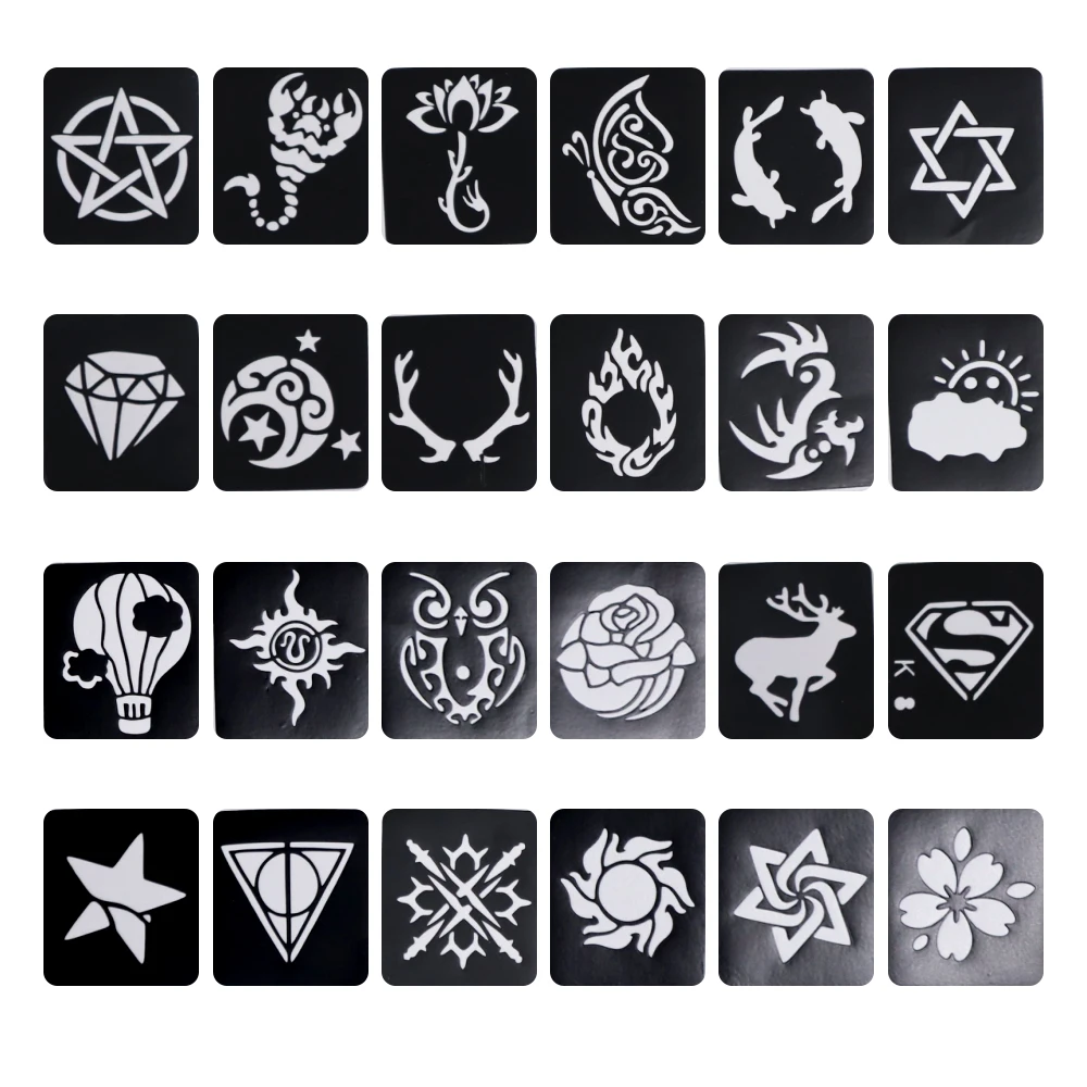 

Temporary Tattoos Stencils for Girls and Boys Tattoo Kit Templates Face Paint Stencils Body Art Stencil Stickers Pack