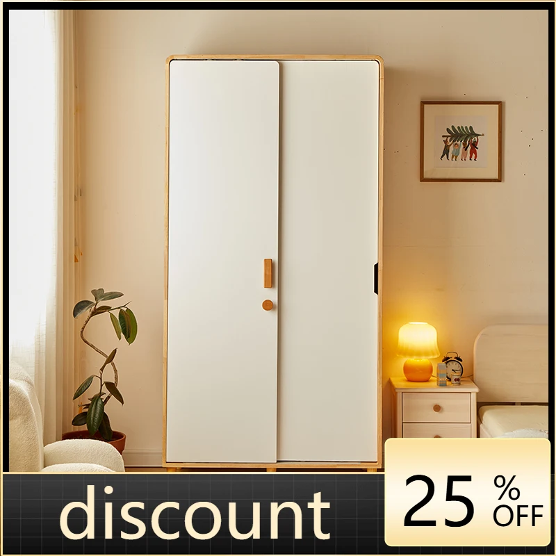 

LMM all solid wood household bedroom sliding door small wardrobe small apartment wardrobe