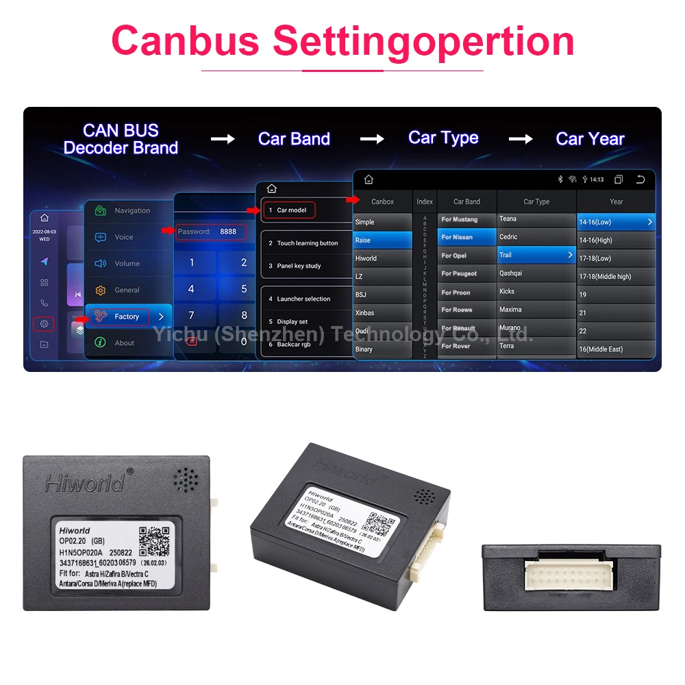 Image 4: Adaptateur décodeur autoradio Android Canbus pour Opel Astra H Zafira B Antara Vectra C Corsa D Meriva A - Remplacement MFD