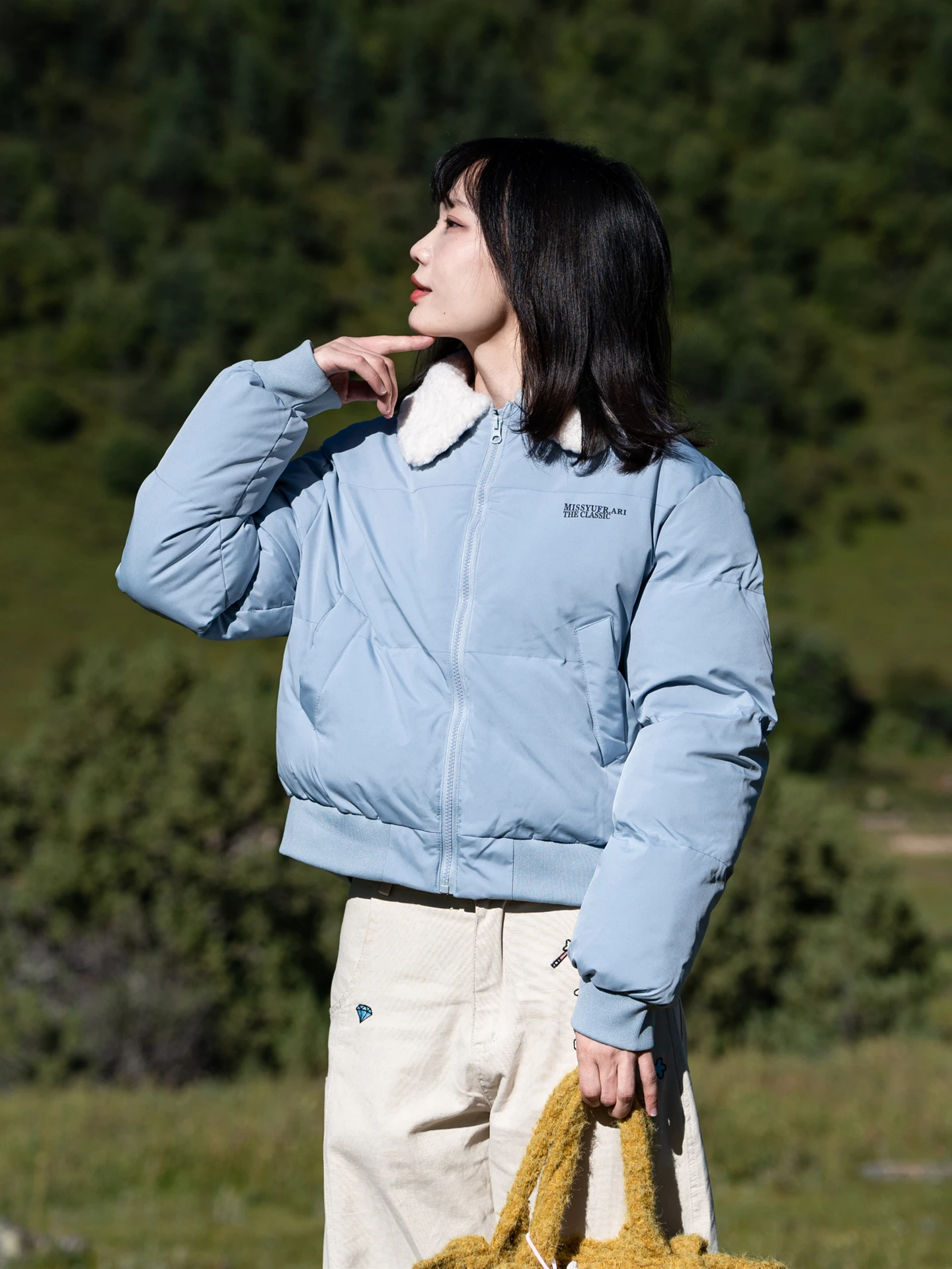 

Милое американское хлопковое пальто с короткими рукавами, женское зимнее универсальное повседневное пальто с меховым воротником, уличное пальто свободного покроя на молнии