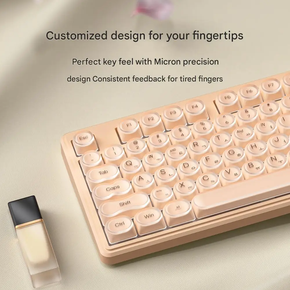 Korean Mechanical Wired Keyboard RGB Backlit Semi-Transparent Customized Keyboard Gamer Cableado For Girls Gaming/Office/Work