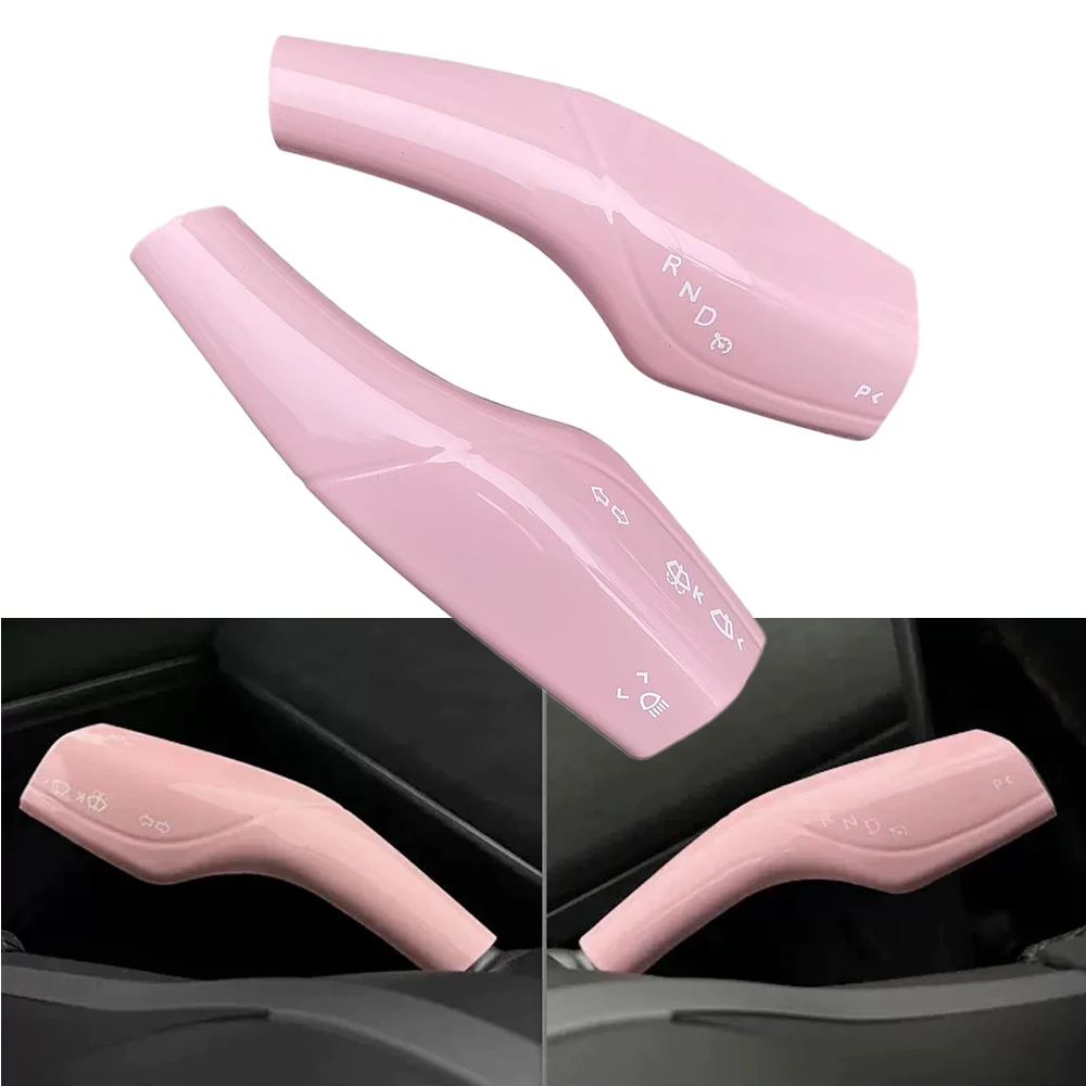 ABS Pink Column Gear Shift Cover Steering Wheel Cover Decorative Trim for Tesla Model 3/Y