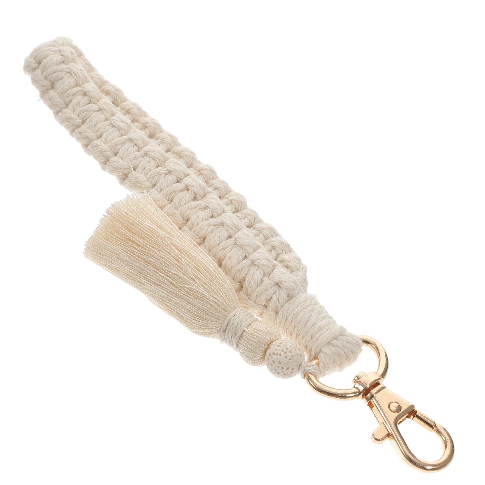

Wrist Strap Keychain Wristlet Women Lanyard Keys Bracelet Cotton Rope Macrame Bohemian K68431 White Retro Ethnic Style Bag