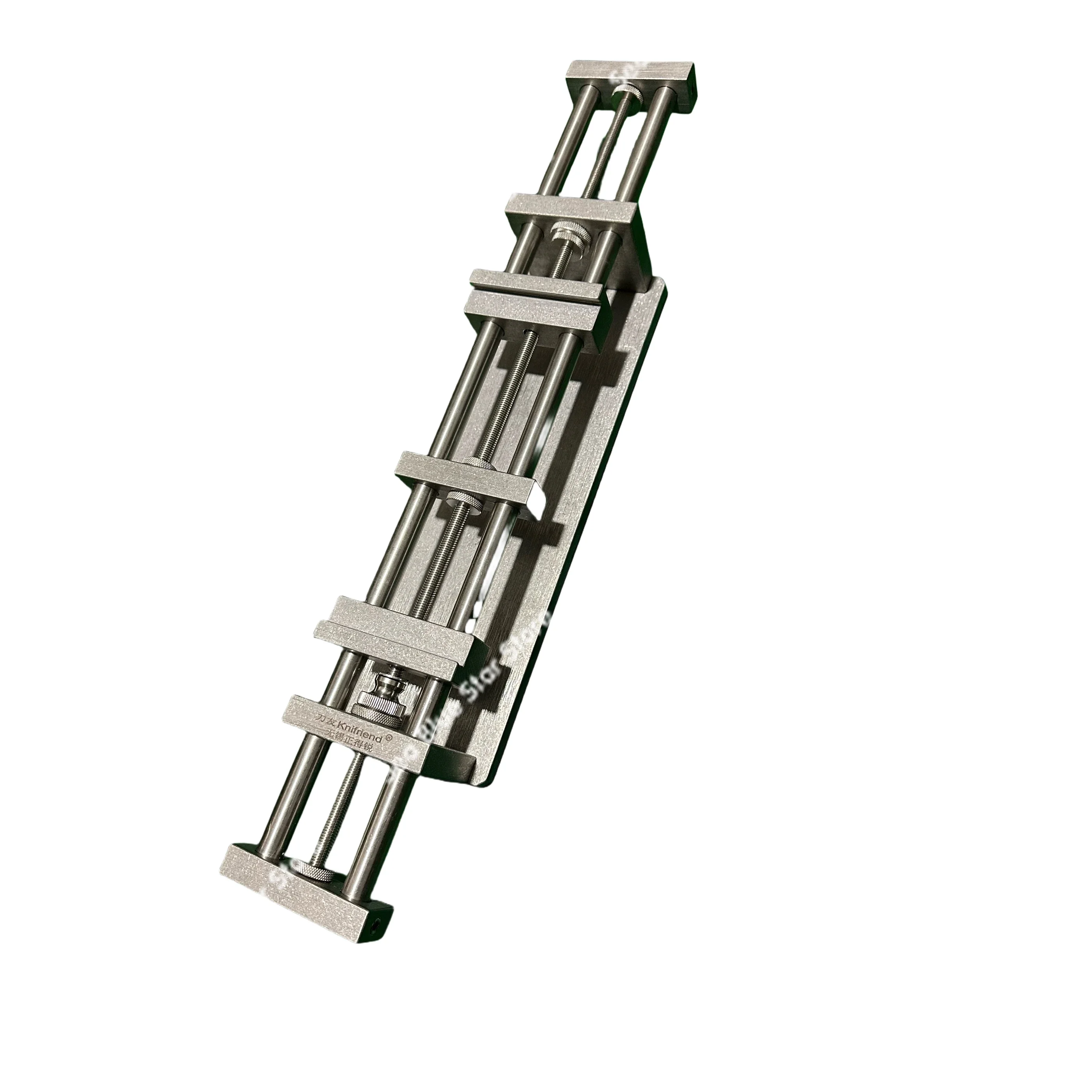 

Stainless steel knife sharpener, unique dovetail jaw clamping firmly, whetstone frame 304