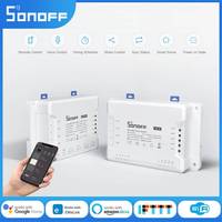 SONOFF 4CHR3 4CHPROR3 4-gang WiFi Smart Switch With Interlock Mode Works With Electric Blinds Fan Alexa Google SmartThings Alice