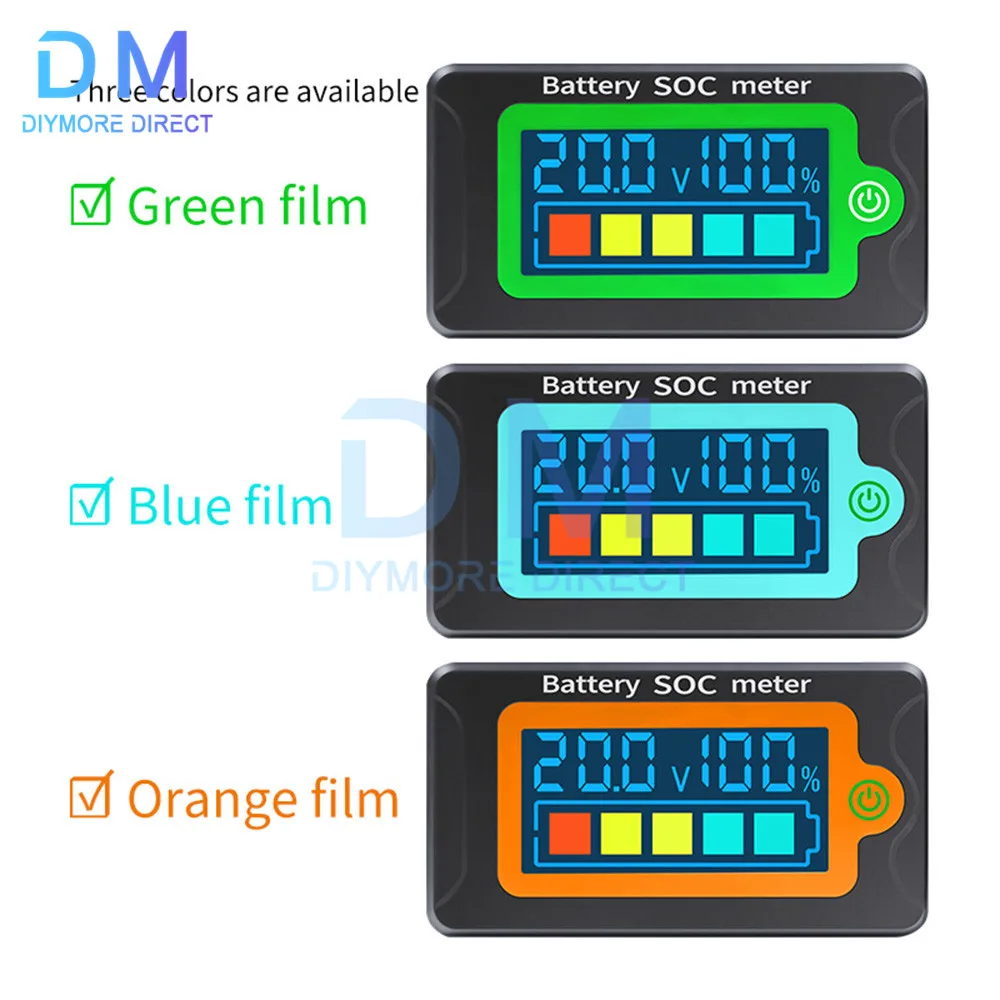 Indicatore di capacità della batteria impermeabile voltmetro cc 8-100V Tester per batteria al litio al piombo acido 12V 24V 48V 72V