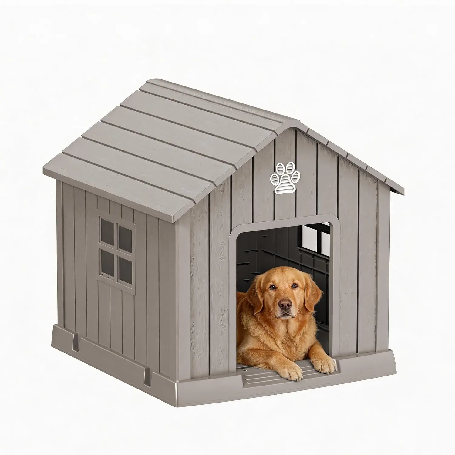 Large Dog House with Venetian Blinds Waterproof Easy Clean Assemble Indoor Outdoor 32.2x25.1x24.1in, Customized