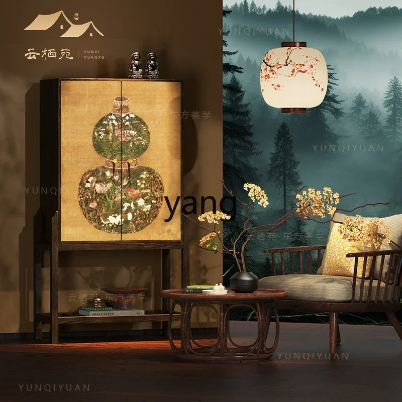 LTT retro solid wood dining side cabinet, entrance entrance cabinet, light luxury living room, chest cabinet next to the sofa
