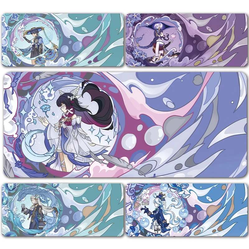 Anime Game Furina Neuvillette Mavuika Wanderer Raiden Columbina XXL Large Genshin Impact Mouse Pad Keyboard Desk Mat Mousepad