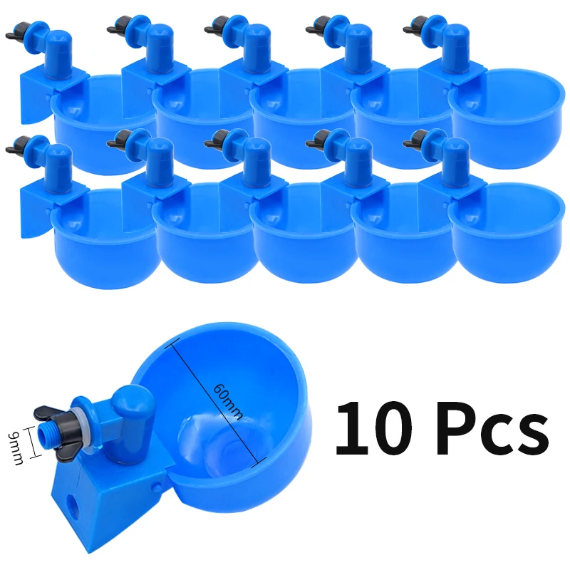 10 Pcs Automatic Chicken Drinker Bowl Drinking Cup Feeder Plastic Poultry Bowls for Chicks Duck Gooseturkey Water Feeding System