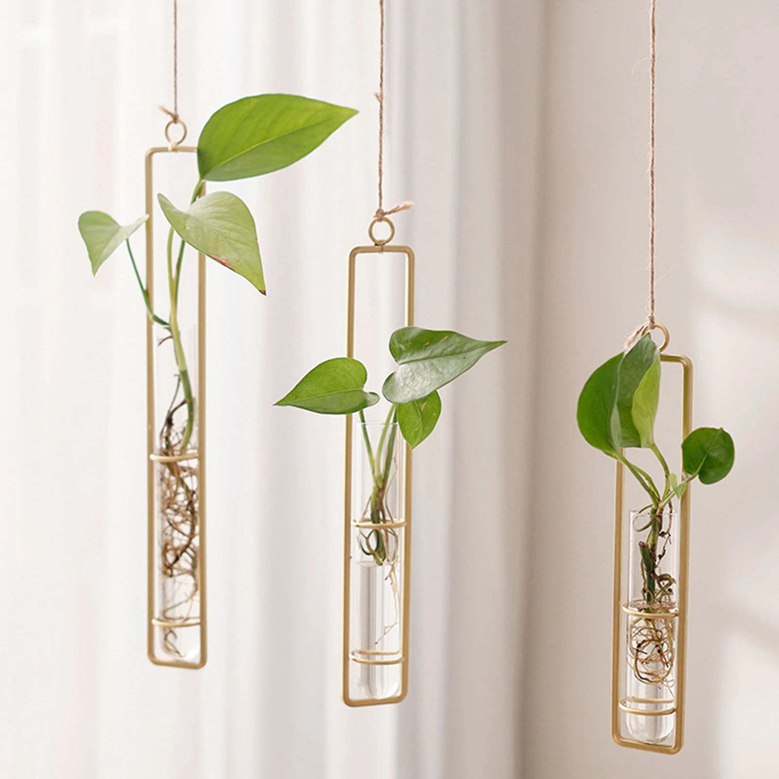 

Nordic Hanging Flower Pots Wall Vase Flower Test Tube Vases Clear Glass Container Wall Hanging Air Plant Flower Bottle Vase