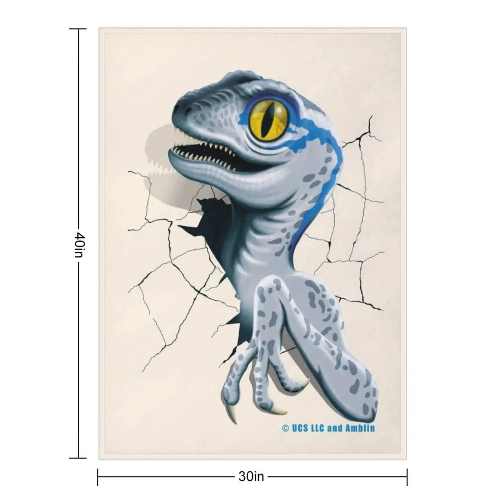 Jurassic World - Baby Blue Velociraptor Throw Blanket bed plaid Nap Travel halloween Vintage Blankets