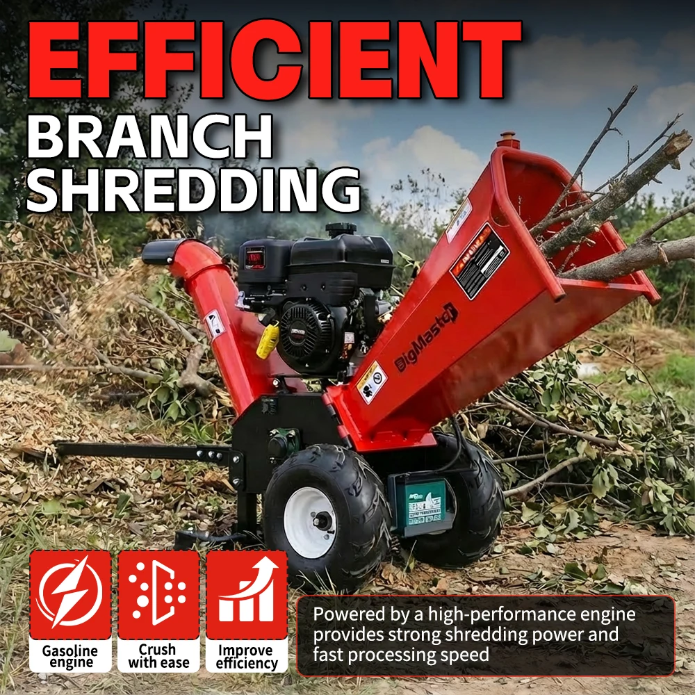 

Free Shipping Heavy Duty 13.5HP Wood Chipper Shredder | 420cc Gas, 360° Discharge, Trailer-Mounted for Yard Cleanup