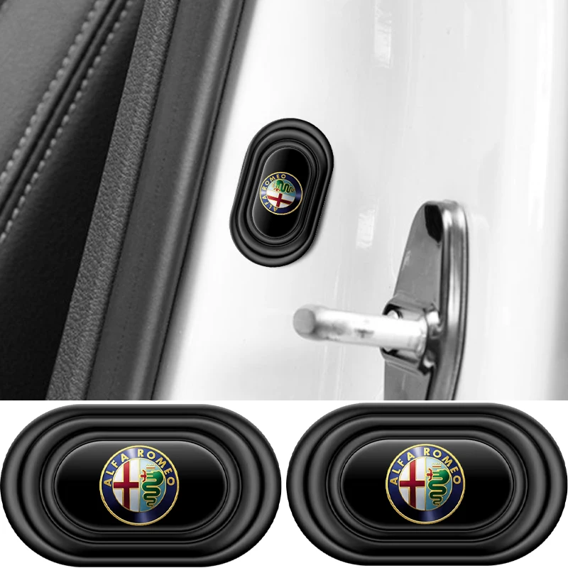 Silicone Car Door Mat Anti Shock Pad Protection for Alfa Romeo Logo Brera Giulia Mito Stelvio GT 155 156 166 159 Accessories