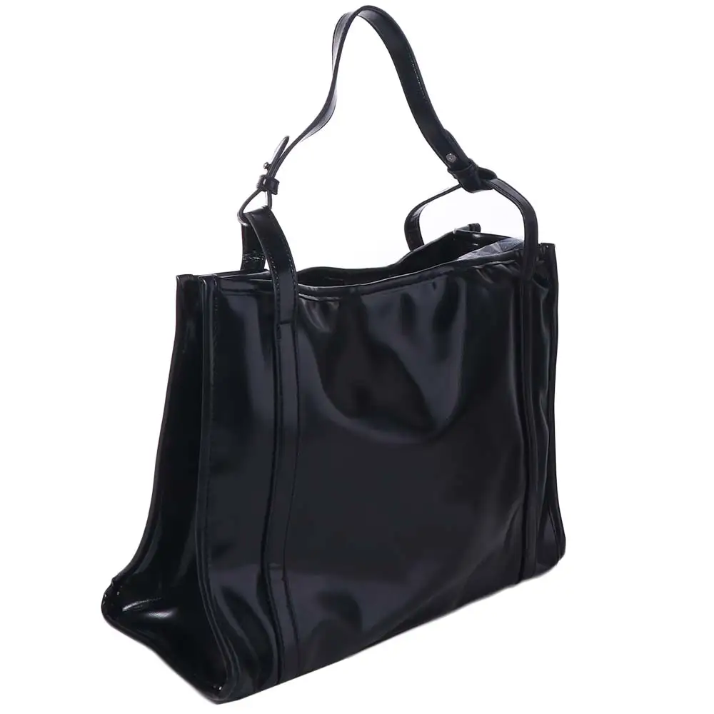 

Underarm Bag Black Tote Bag College Student Large Capacity PU Leather Shoulder Bag Black Business Large Handbag Girls Gift