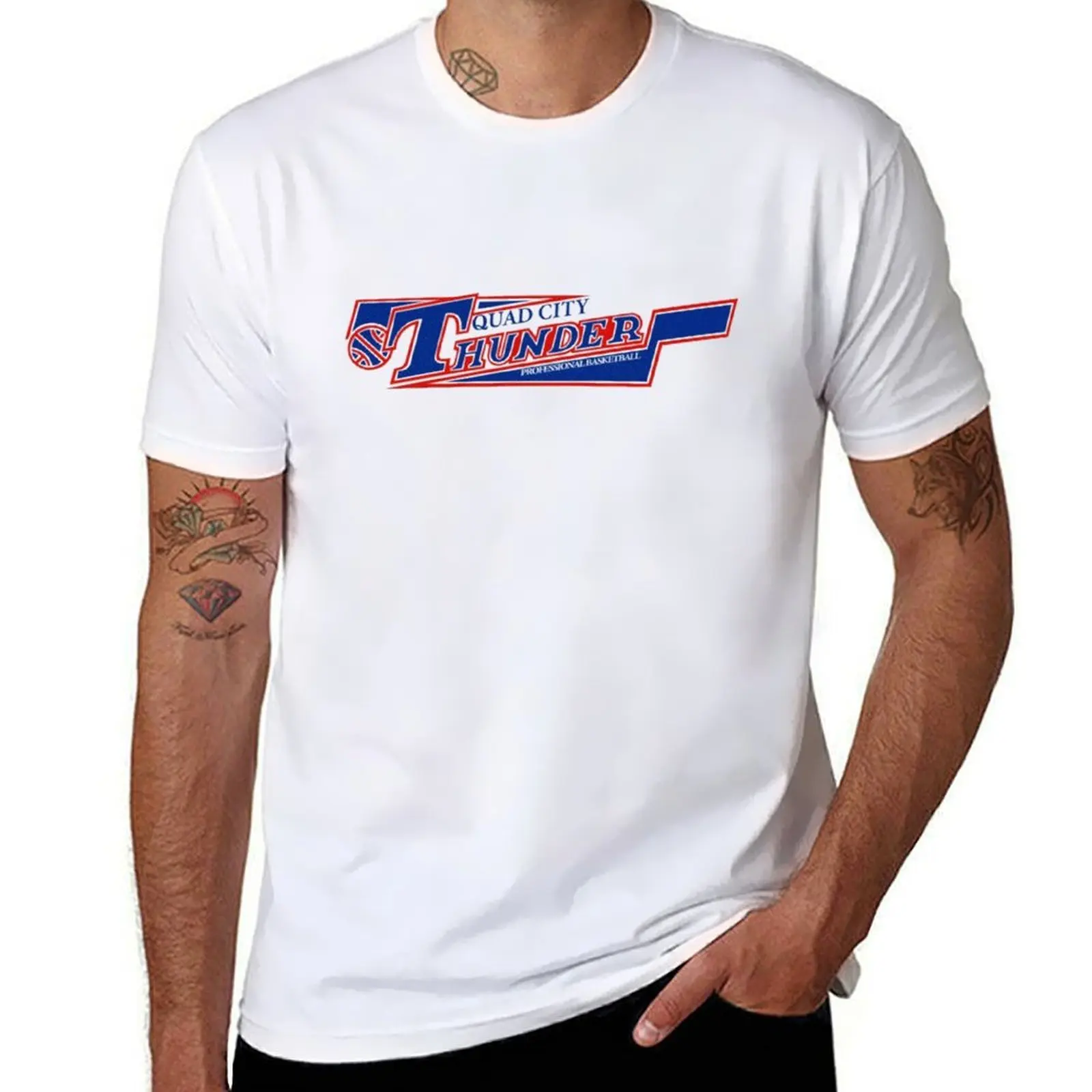 

Quad City Thunder CBA Continental Basketball Association Vintage Logo T-Shirt man t shirts high quality luxury brand T-Shirt