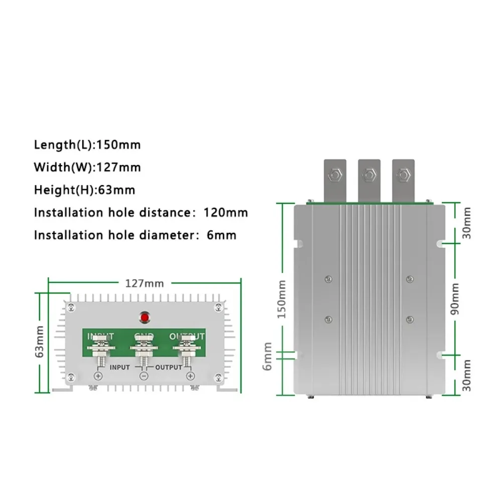 20V-90V to12V/13.8V/36V 30A-80A Voltage Reduction Module High-Power 24V36V48V60V72V80V90V to12V13.8V Automotive Power Converter
