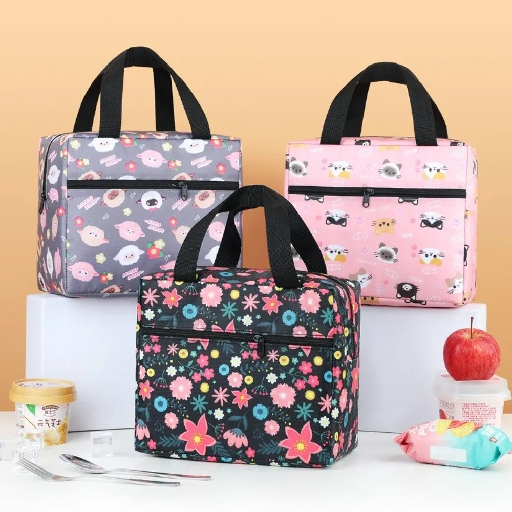Niedliche, auslaufsichere Lunch-Tasche, isolierte Kühltasche mit großem Fassungsvermögen, wiederverwendbare, verdickte, isolierte Lunchbox für Studenten