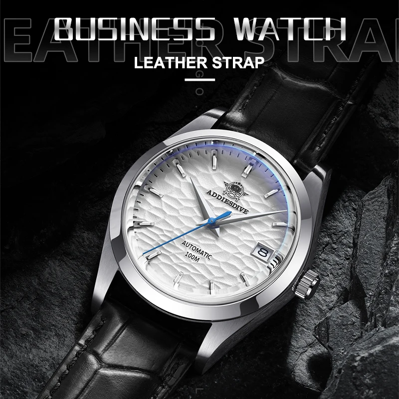 

ADDIESDIVE AD2118 Automatic Mechanical Man Watch European American Business Leisure Wristwatch 100M Waterproof Watches