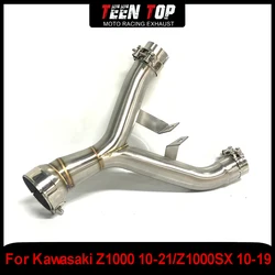 For KAWASAKI Z1000 Z1000SX Decat Pipe Exhaust Elbow Motocycle Escape Exhaust Middle Link Pipe z1000 2010-2021 Stainless Steel