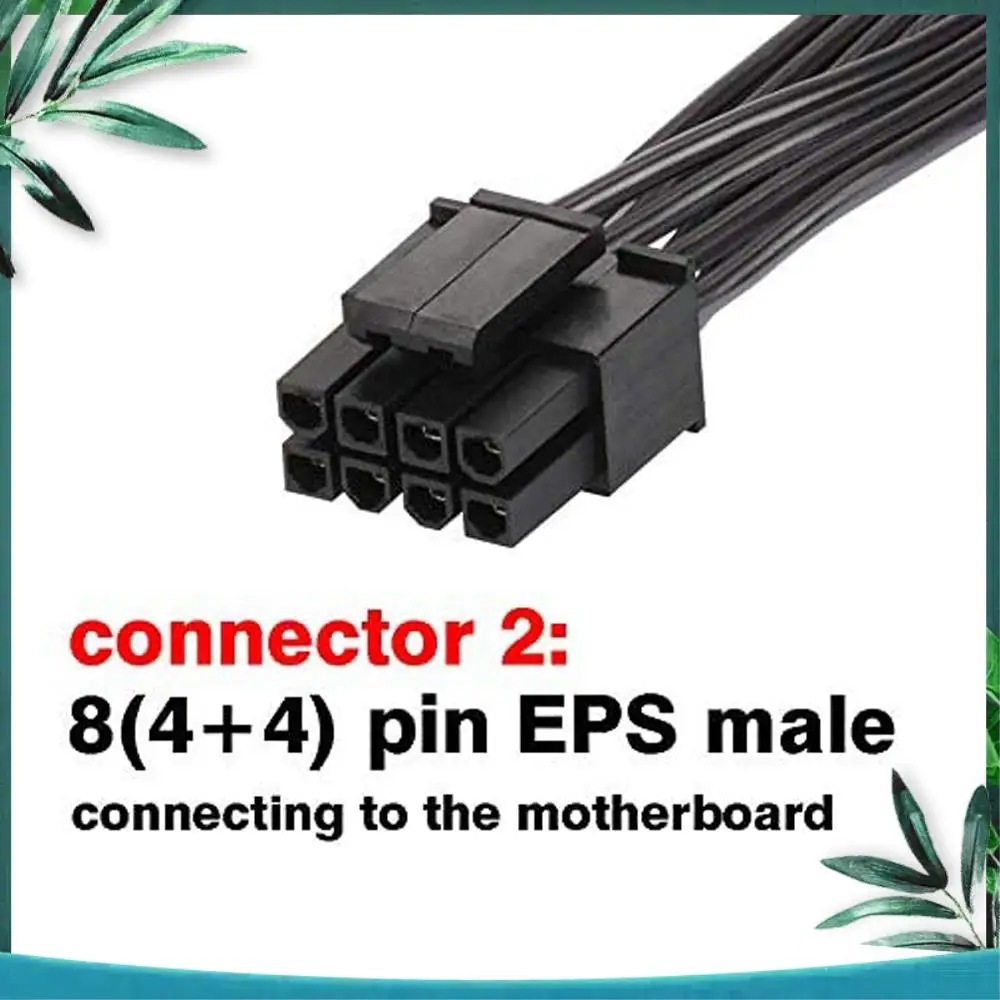 (NEW) EPS 8 Pin Power Extension Cable ATX CPU 8 Pin Female To 8(4+4) Pin Male EPS-12V Extension Cable For Motherboard, 80Cm