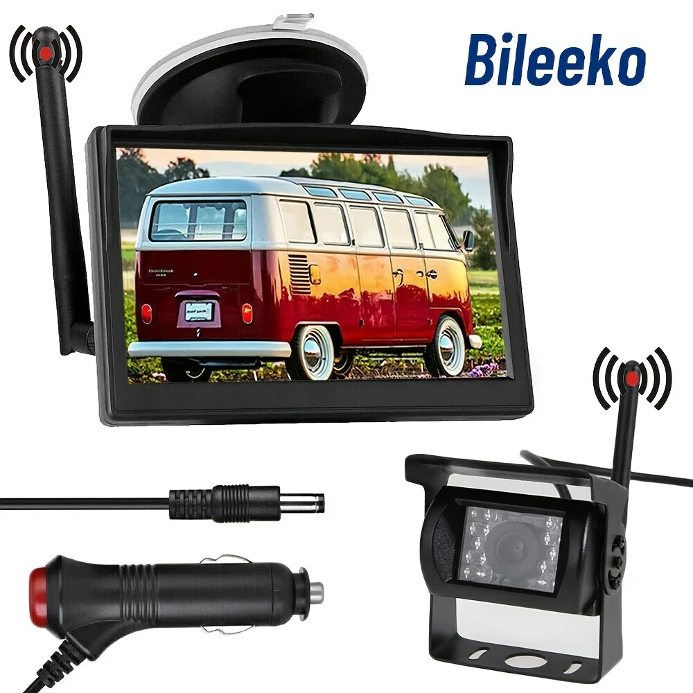

Wireless IR Backup Camera with 5" Monitor System for Trailer Pickup Truck Camper