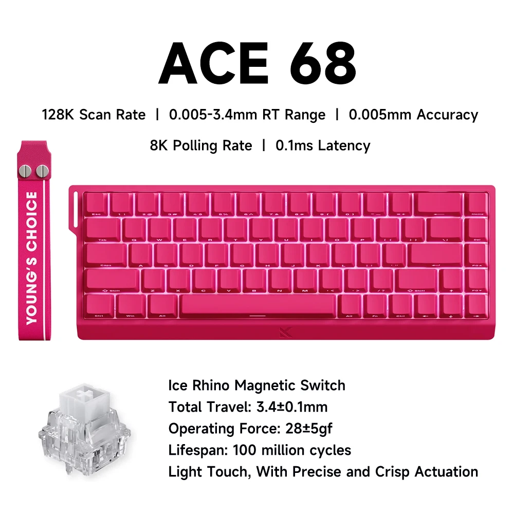 MCHOSE ACE 68 Magnetic Switch Gaming Keyboard Hall Effect Rapid