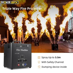 MOKA SFX Stage Triple Flame Projector Dmx Fire Machine Outdoor Dj Jet Flame Machine 5 Dmx Chs High Quality Valve Lcd Display