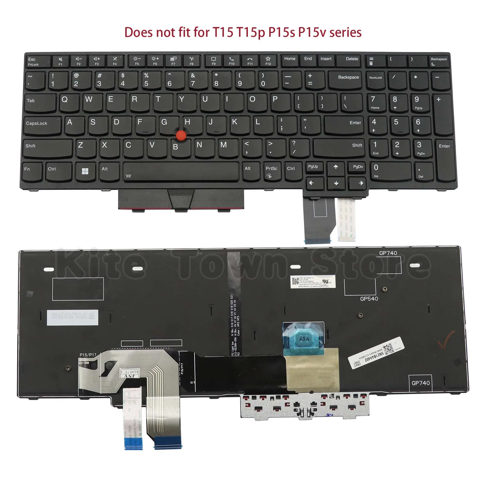 

New US Layout Laptop Keyboard Backlit w/ Pointer for Lenovo Thinkpad P15 Gen2 P17 Gen2 T15g Gen2