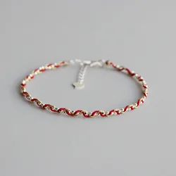 La Monada 16+2cm Gold Color Line 925 Sterling Silver Rope Bracelets Thread Line String Jewelry Bracelets For Women Girls