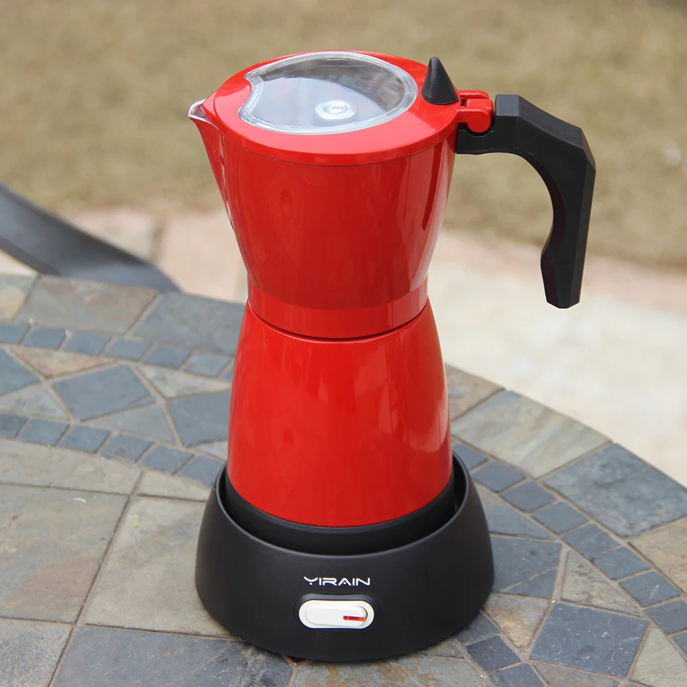 Electric coffee maker 6cup 300ml moka maker 220V house aluminium electric espresso coffee maker moka pot Latte percolator