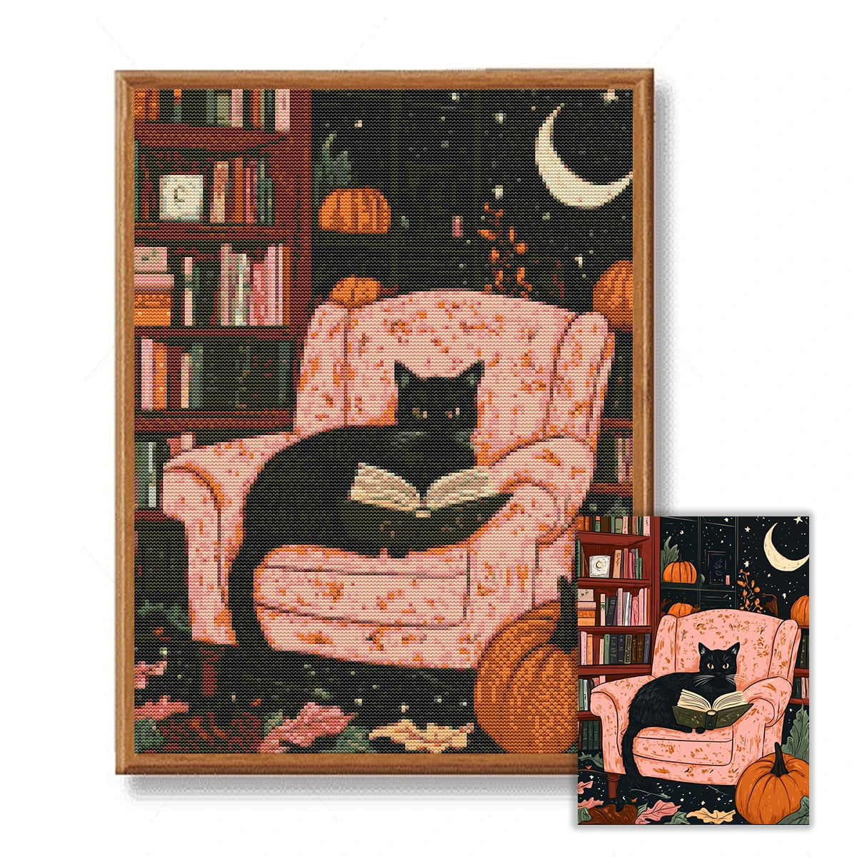1PC 30X40cm/11.8X15.7inch, Lovely Cat, 11CT/14CT Print Cross Stitch DIY Kit, Adult Beginner's Relaxed Cross Stitch Embroidery Se