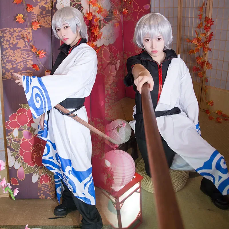 GinTama Sakata Gintoki Uniform Cosplay Jaqueta Masculina Vestidos Anime Halloween Costume Adult Men's Costume