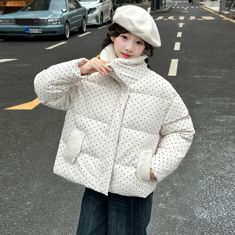 

New winter clothing for girls cotton jacket for 2025 children's cotton jacket for warmth long sleeved coat for boys