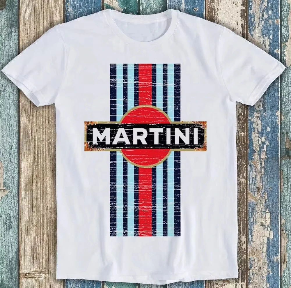 2026 Retro Martini Racing T Shirt Vintage Car Hipster Unisex Cool Gift Tee Men's and Women's Same Crew Neck T-shirt