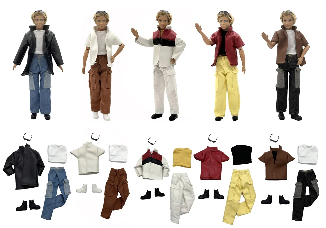 1 Set Ken Cloth Handmade Handsome Doll Accessories Casual Wear Suit for 30cm Ken Doll Kids Gift